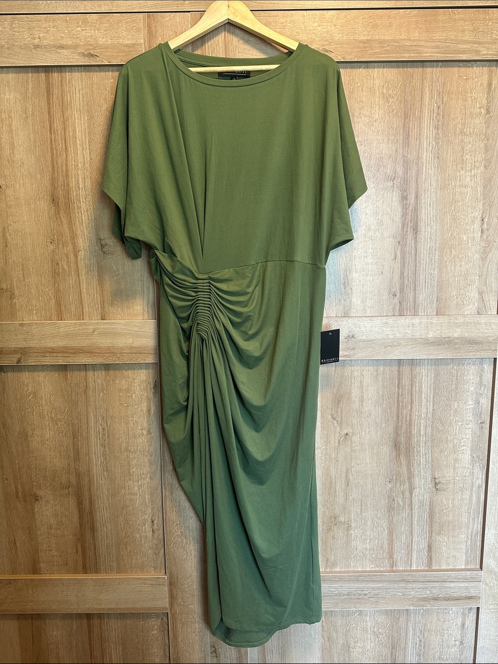 Eloquii Olive Green Ruched Long Dress